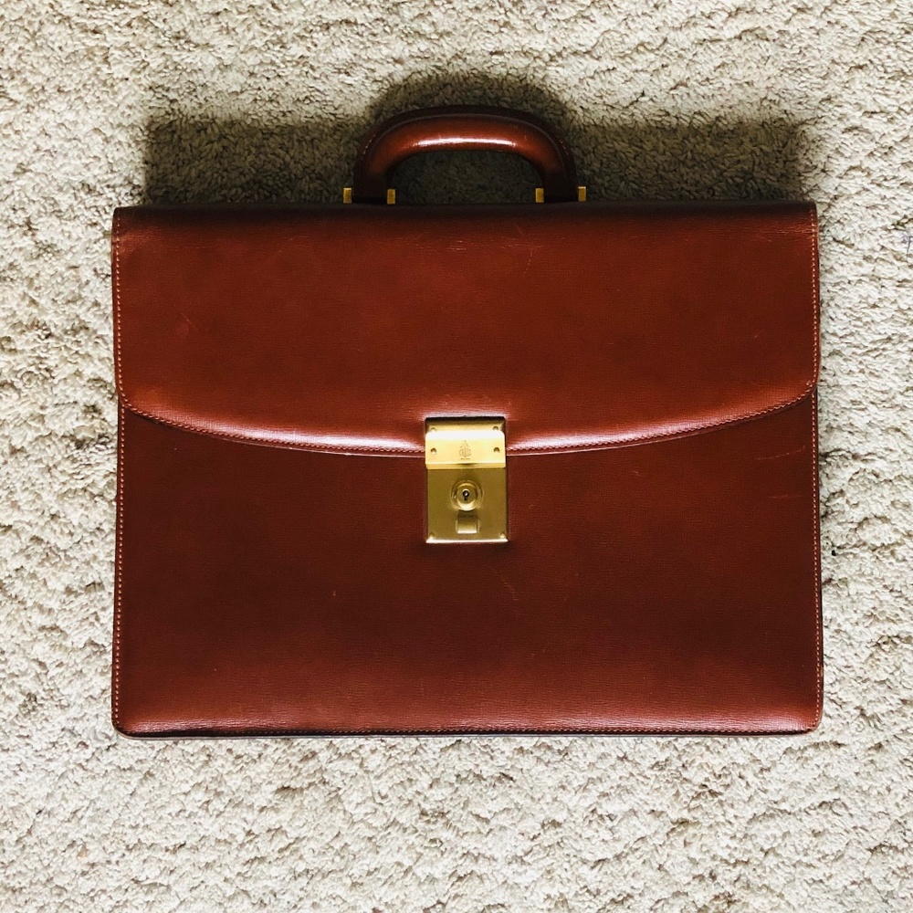 Vintage 1970s Iconic Mark Cross Leather Briefcase, Almost Perfect Condition